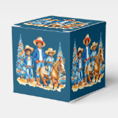 ブラックカウボーイ女性のカーボーイキッズウィズホースクリスメリーム フェイバーボックス (正面サイド)