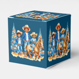 ブラックカウボーイ女性のカーボーイキッズウィズホースクリスメリーム フェイバーボックス