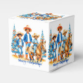 ブラックカウボーイ女性のカーボーイキッズウィズホースクリスメリーム フェイバーボックス (正面サイド)