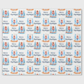 ブラックカウボーイ女性のカーボーイ冬シーンメリークリスマス ラッピングペーパー (フラット)