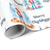 ブラックカウボーイ女性のカーボーイ冬シーンメリークリスマス ラッピングペーパー (ロールコーナー)