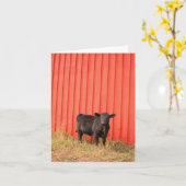 ブラックカウレッドバーンノートカード カード (黄色い花)