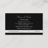 ブラックカエレガントールスシルバーシザーズヘアサロン 予約カード (裏面)