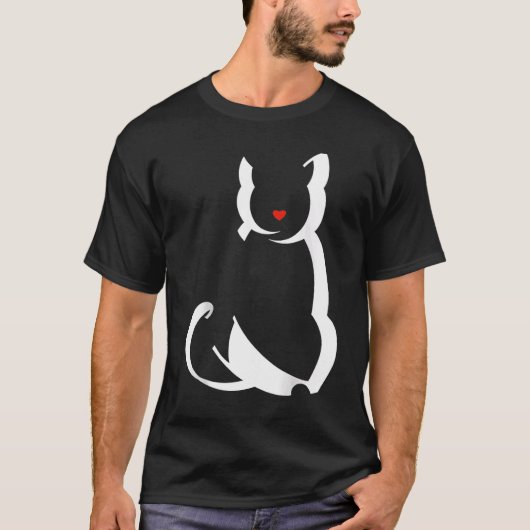 ブラックカキットネスラグラン赤いハート付き Tシャツ (正面)