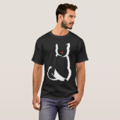 ブラックカキットネスラグラン赤いハート付き Tシャツ (正面フル)