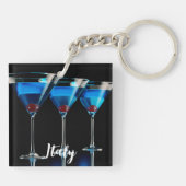 ブラックカクテルさくらんぼ付きブルーカクテル3 キーホルダー (裏面)