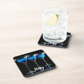 ブラックカクテルさくらんぼ付きブルーカクテル3 コースター (右側)