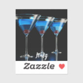 ブラックカクテルさくらんぼ付きブルーカクテル3 シール (シート)