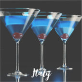 ブラックカクテルさくらんぼ付きブルーカクテル3 シール (正面)