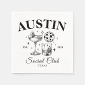 ブラックカクテル及びディスコボールバチェロレッテ スタンダードカクテルナプキン (正面)