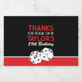 ブラックカジノサイコロ誕生日 リキュールボトルラベル (シングルラベル)