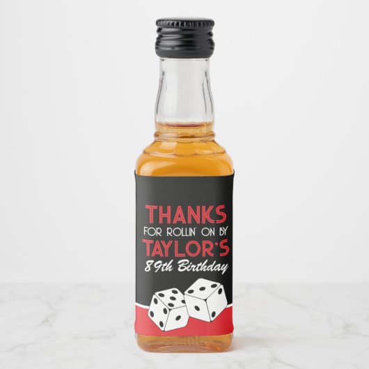 ブラックカジノサイコロ誕生日 リキュールボトルラベル (正面)