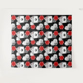 ブラックカジノトランプのポーカーラージタペストリー背景 タペストリー (正面(横))