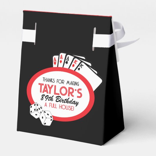 ブラックカジノトランプのポーカー誕生日パーティーの好意ボックス フェイバーボックス (裏面サイド)