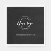 ブラックカスタマイズ可能なビジネス会社のロゴのWebサイト スタンダードランチョンナプキン (正面)