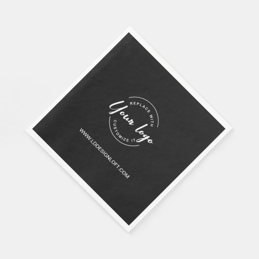 ブラックカスタマイズ可能なビジネス会社のロゴのWebサイト スタンダードランチョンナプキン (角)