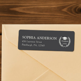 ブラックカスタマイズ可能なローレルリース差出人住所 ラベル