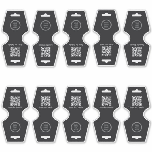 ブラックカスタマイズ可能なDIYネックレスフォルドバつるーラベル シール (正面)