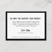 ブラックカスタマーサービスカードにロゴの白 名刺 (裏面)