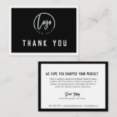 ブラックカスタマーサービスカードにロゴの白 名刺 (正面/裏面)