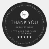 ブラックカスタムのロゴ付きステッカー ラウンドシール (正面)