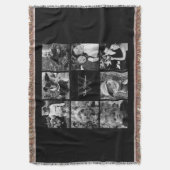 ブラックカスタムの家族の写真コラージュ スローブランケット (正面縦)