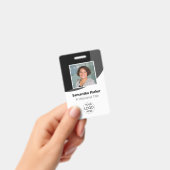 ブラックカスタムの従業員の写真、ロゴ、バーコード、名前 バッジ (手持ち)