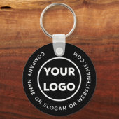 ブラックカスタムの文字会社のロゴ キーホルダー (正面)