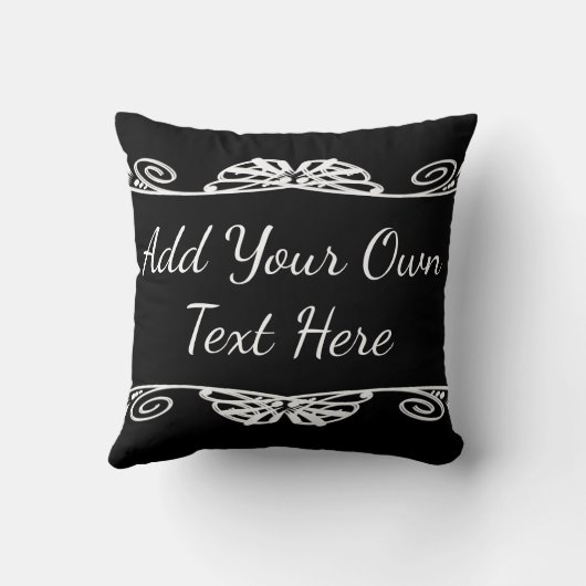 ブラックカスタムやる気を起こさせる引用文 クッション (裏面)