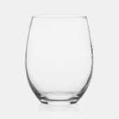 ブラックカスタムイニシャルズ結婚カップル ステムなしワイングラス (右)