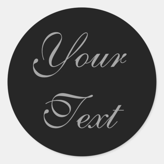 ブラックカスタムウェディング封筒用シールと文字 ラウンドシール (正面)
