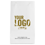 ブラックカスタムギフトバッグ 業務用 ロゴ まとめ買い スモールペーパーバッグ (正面)