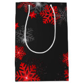 ブラックカスタムクリスマス新年箱ギフト ミディアムペーパーバッグ (正面)