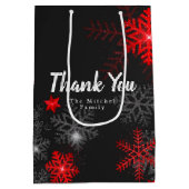 ブラックカスタムクリスマス新年箱ギフト ミディアムペーパーバッグ (裏面)