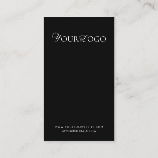 ブラックカスタムシンビジネスロゴお客様の報酬 ロイヤリティカード (裏面)