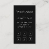 ブラックカスタムシンビジネスロゴお客様の報酬 ロイヤリティカード (正面)
