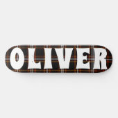 ブラックカスタムスコティッシュタータンチェックチェッカーボード スケートボード (横)