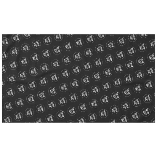 ブラックカスタムトレードショーレストランビジネスロゴ テーブルクロス (正面(横))