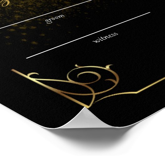 ブラックカスタムニッカのイスラム結婚証明書 ポスター (角)