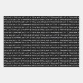 ブラックカスタムハッピーバースデーと愛 ラッピングペーパーシート (正面)