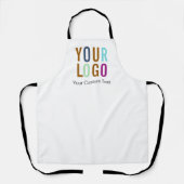 ブラックカスタムビジネスエプロンとロゴ付きパーソナライズされた エプロン (正面)