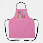 ブラックカスタムビジネスエプロンとロゴ付きパーソナライズされた エプロン (正面)