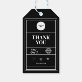ブラックカスタムビジネスギフトラベル ギフトタグ