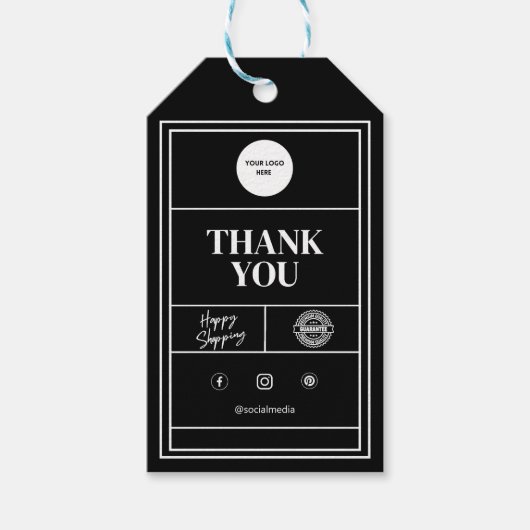 ブラックカスタムビジネスギフトラベル ギフトタグ (正面)