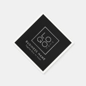 ブラックカスタムビジネスロゴ企業イベントパーティー スタンダードカクテルナプキン (角)