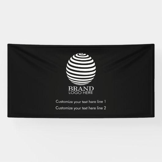 ブラックカスタムビジネスロゴ会社プロモーション 横断幕 (横)