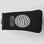 ブラックカスタムビジネスロゴ会社企業の ゴルフヘッドカバー (正面)