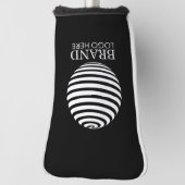 ブラックカスタムビジネスロゴ会社企業の ゴルフヘッドカバー (回転90)