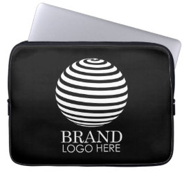 ブラックカスタムビジネスロゴ会社企業の ラップトップスリーブ