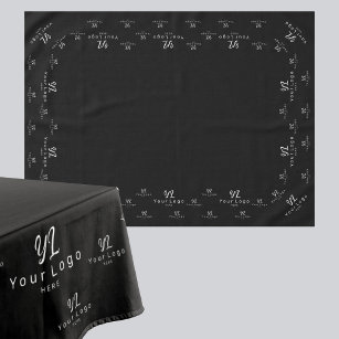 ブラックカスタムビジネスロゴ展示表 テーブルクロス